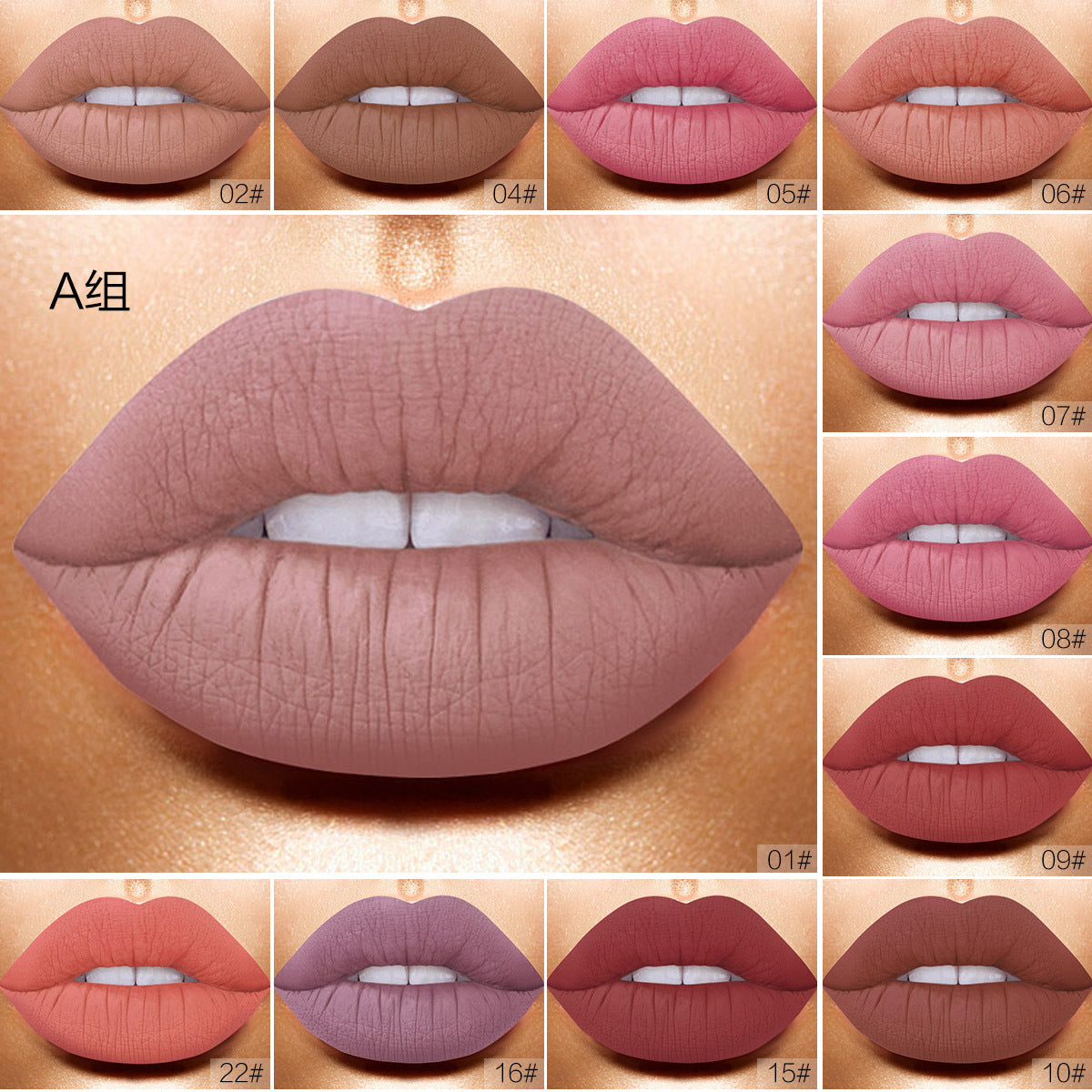 12 Color Matte Lipstick & Lip Gloss Combination Set