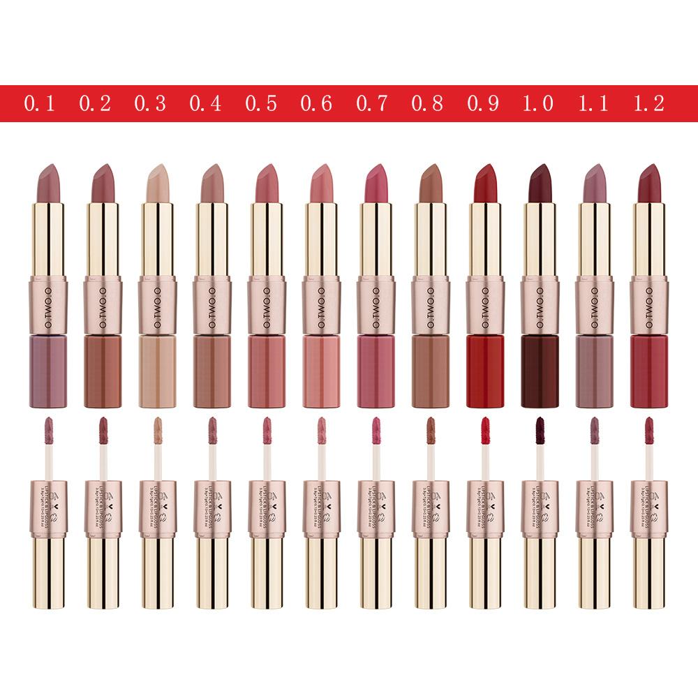 2 in 1 Matte Lipstick + Lip Gloss - 12 colors to choose from