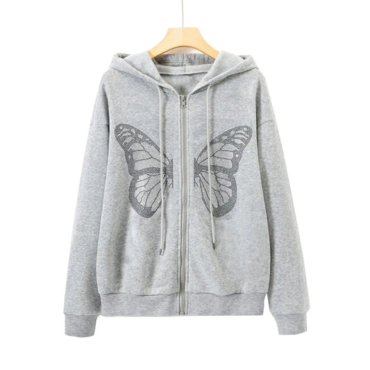 Butterfly Rhinestone Hoodie - LIMITED SUPPLY
