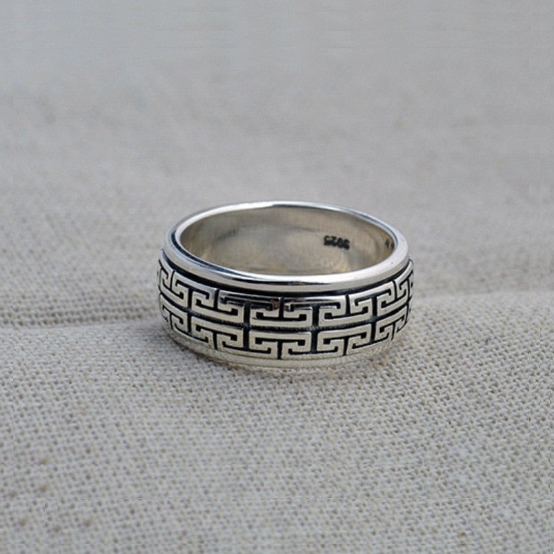 Classic Greek Key Sterling Silver Ring