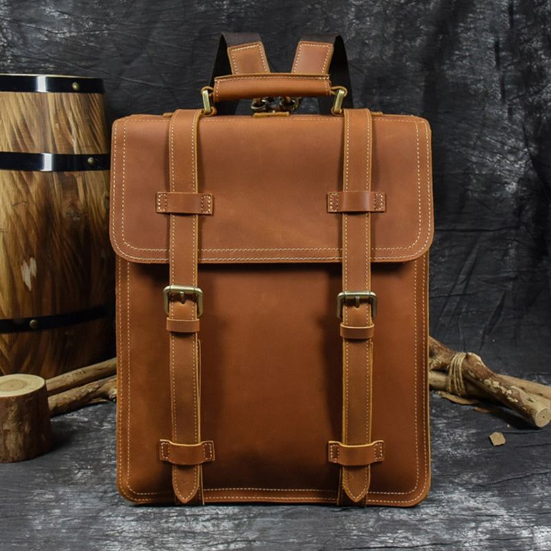 Leather Laptop Briefcase & Backpack