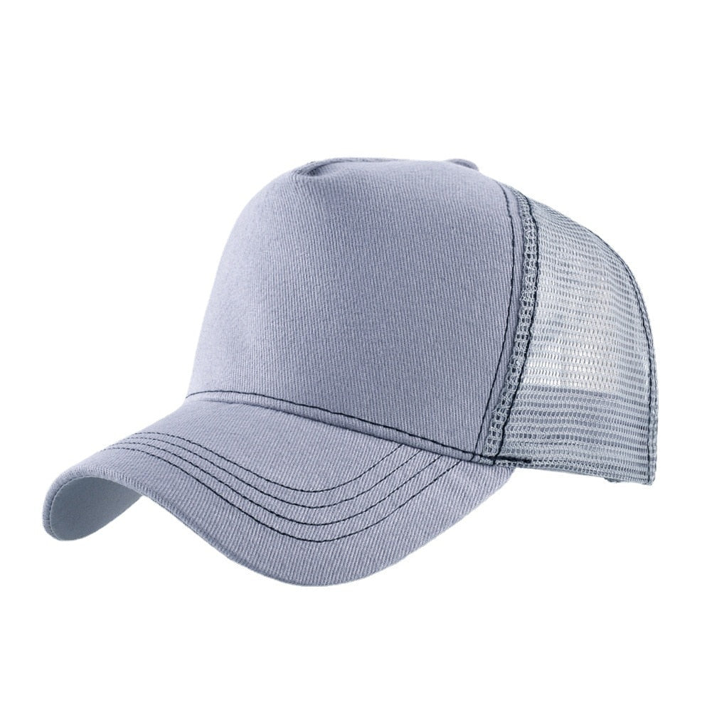 Breathable Mesh Snap Back Baseball Cap - 16 color choices