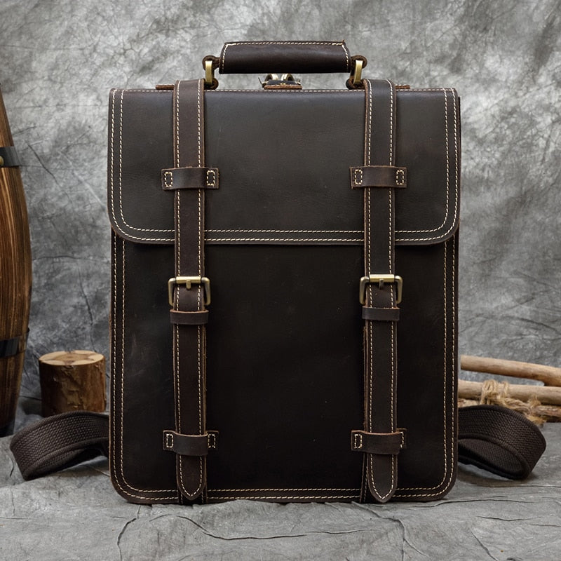 Leather Laptop Briefcase & Backpack